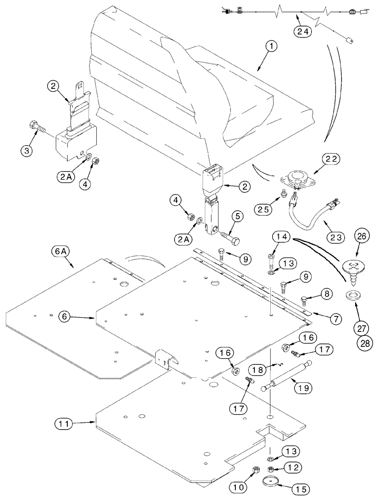 Схема запчастей Case 95XT - (09-31) - SEAT MOUNTING, NON-SUSPENSION (09) - CHASSIS/ATTACHMENTS