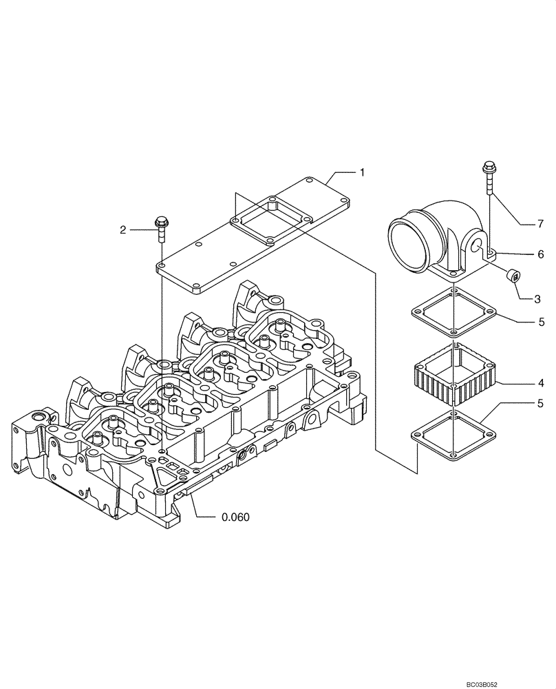 Схема запчастей Case 521D - (0.071[01]) - MANIFOLD - INTAKE (02) - ENGINE