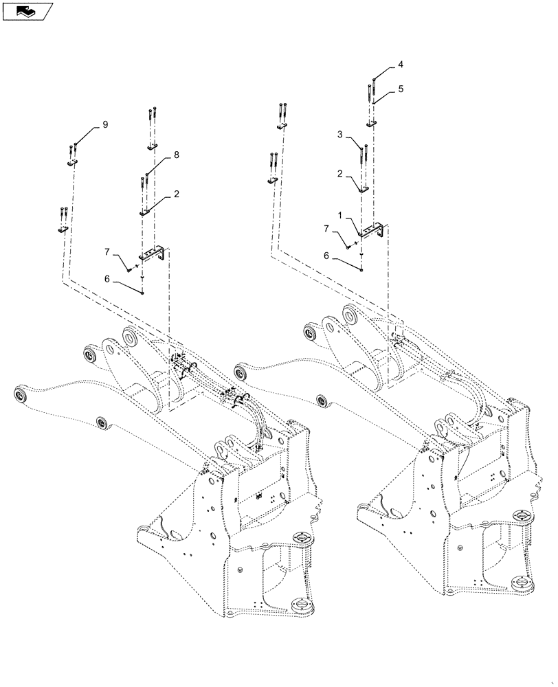 Схема запчастей Case 621F - (35.200.06) - BLOCK MOUNTING, COUPLER, 3 SPOOL HOSES (35) - HYDRAULIC SYSTEMS