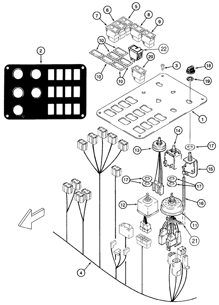 Схема запчастей Case 721C - (04-03) - PANEL, CONTROL (04) - ELECTRICAL SYSTEMS