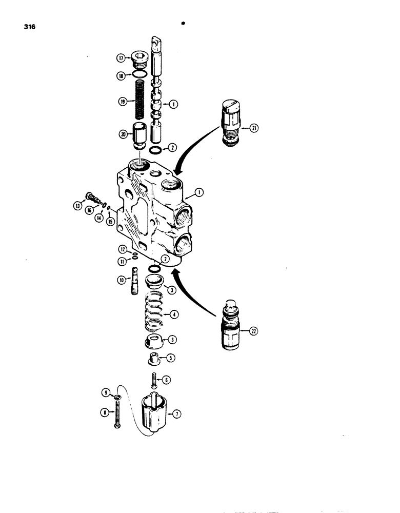 Схема запчастей Case 850B - (316) - D78346 AND D78349 SECTIONS, RIPPER, CLAM BUCKET, OR DUAL PULL BEHIND (07) - HYDRAULIC SYSTEM