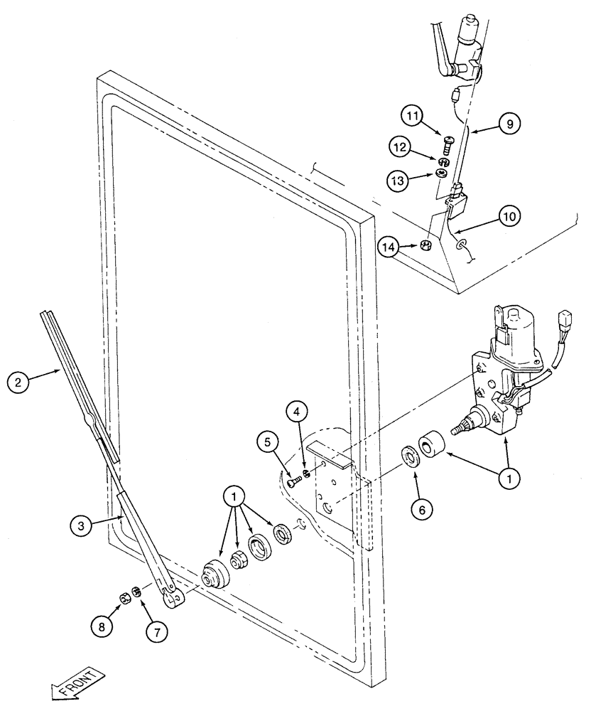 Схема запчастей Case 9050 - (4-22) - WINDSHIELD WIPER (04) - ELECTRICAL SYSTEMS