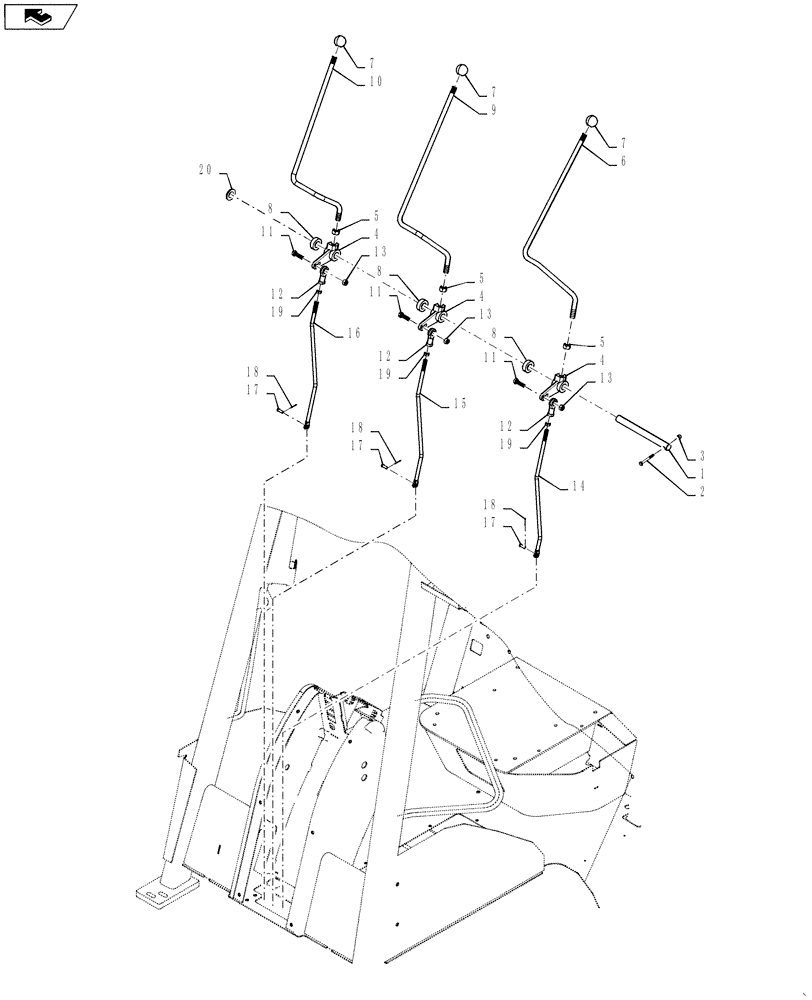 Схема запчастей Case 588H - (35.355.01) - FORK LIFT CYLINDER CONTROL (35) - HYDRAULIC SYSTEMS