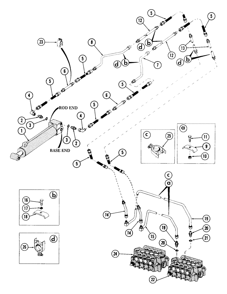 Схема запчастей Case 980 - (208) - TOOL CYLINDER HYDRAULICS (07) - HYDRAULIC SYSTEM