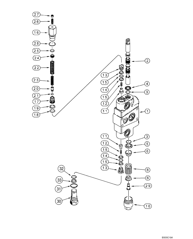 Схема запчастей Case 580SM - (08-48) - VALVE SECTION - OPTIONS, AUXILIARY HYDRAULICS (08) - HYDRAULICS