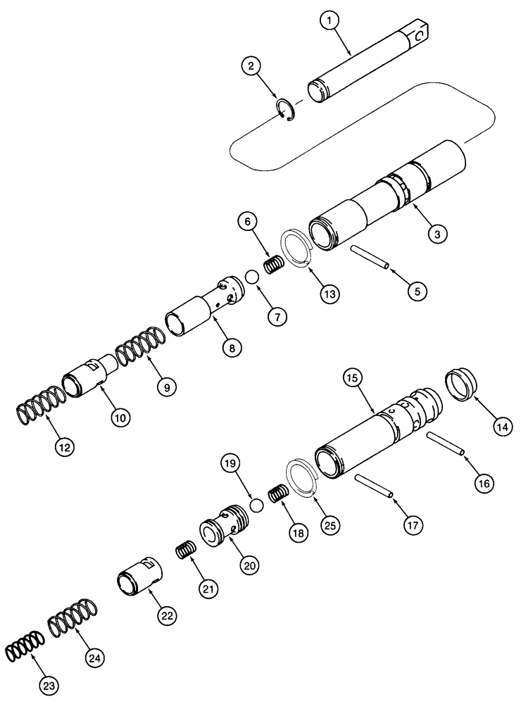 Схема запчастей Case 550H - (6-12) - TRANSMISSION, VALVE, CONTROL - CLUTCH CUTOUT SPOOL, FORWARD/REVERSE MODULATION SPOOL (06) - POWER TRAIN