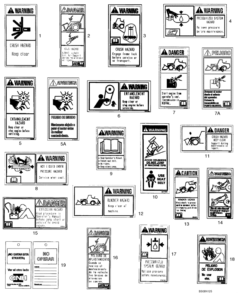 Схема запчастей Case 721D - (09-62) - DECALS - LATIN AMERICAN SPANISH (09) - CHASSIS