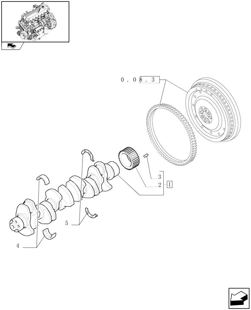 Схема запчастей Case F2CE9684C E015 - (0.08.0) - CRANKSHAFT & RELATED PARTS (504128792) 