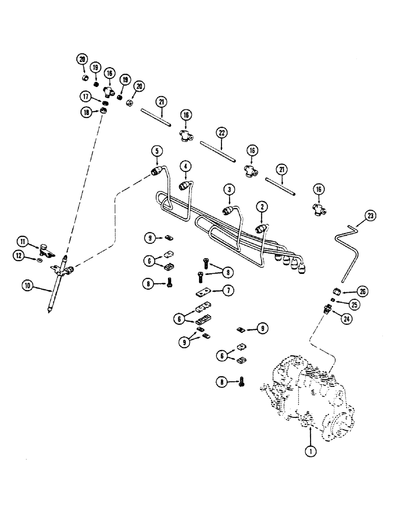 Схема запчастей Case 475 - (032) - FUEL INJECTION SYSTEM, (301B) DIESEL ENGINE (10) - ENGINE