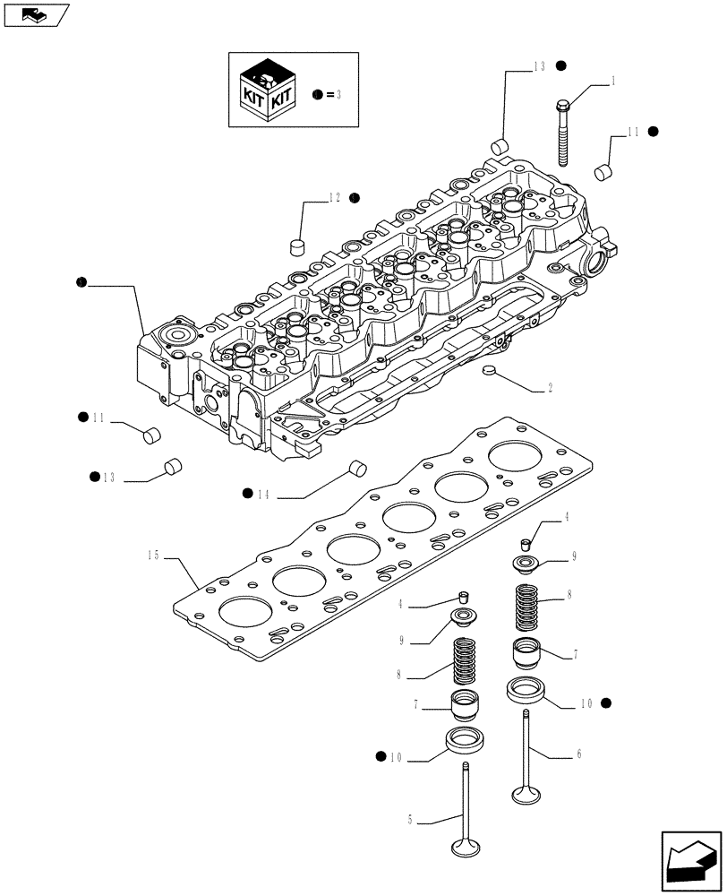 Схема запчастей Case F4HFE613T A004 - (10.101.01) - CYLINDER HEAD (2855306) (10) - ENGINE