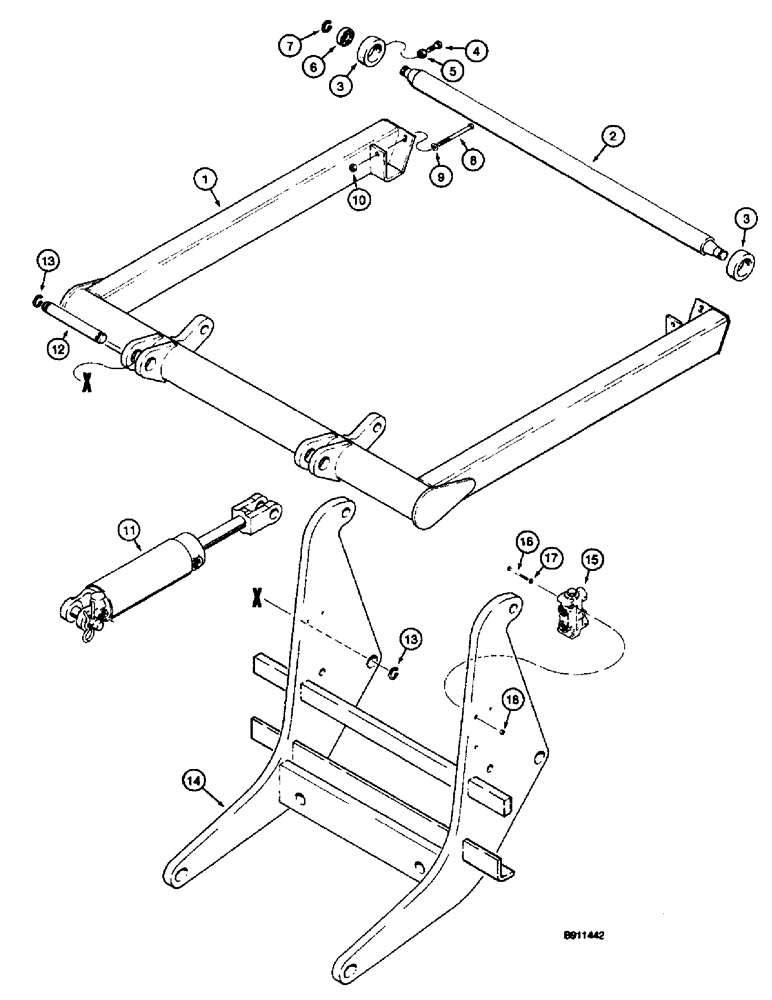 Схема запчастей Case 660 - (9-116) - REEL CARRIER (09) - CHASSIS/ATTACHMENTS