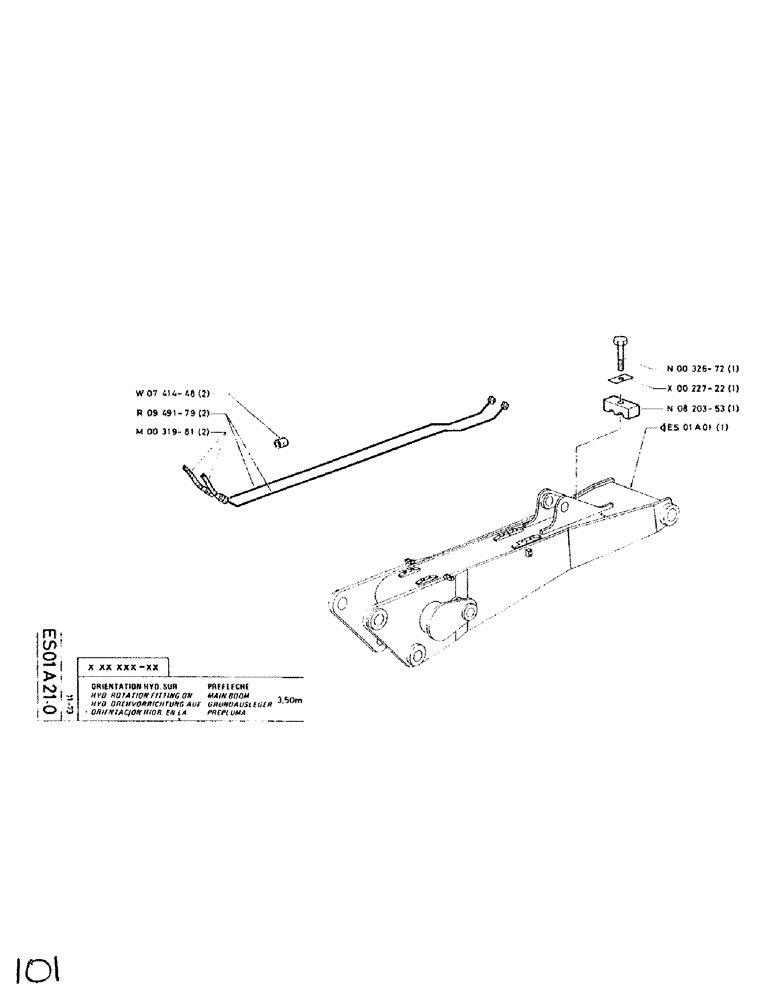 Схема запчастей Case SC150K - (101) - HYD. ROTATION FITTING ON, MAIN BOOM 