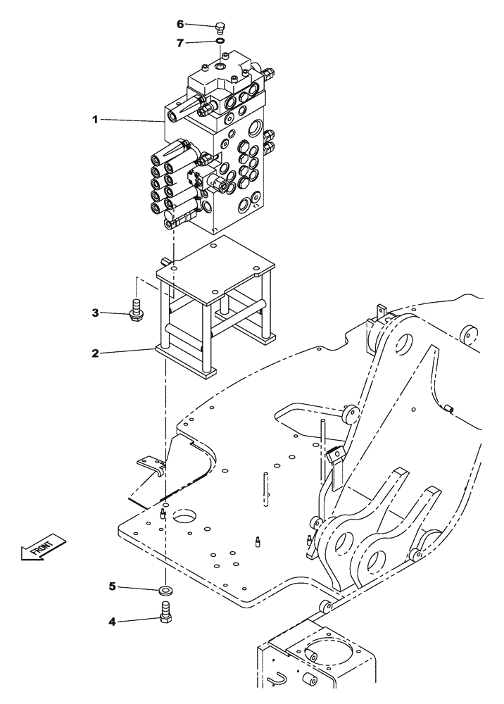 Схема запчастей Case CX75SR - (08-24[01]) - CONTROL VALVE - SUPPORT - WITH DOZER BLADE (08) - HYDRAULICS