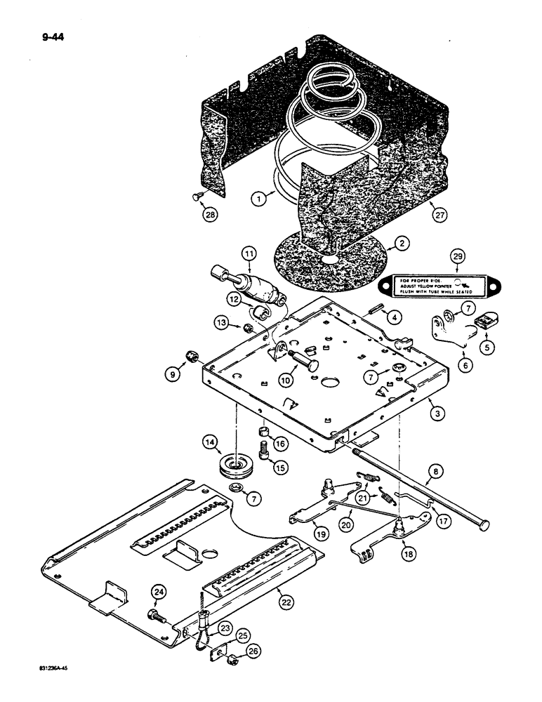 Схема запчастей Case W14C - (9-44) - SUSPENSION SEAT ASSEMBLIES (09) - CHASSIS/ATTACHMENTS