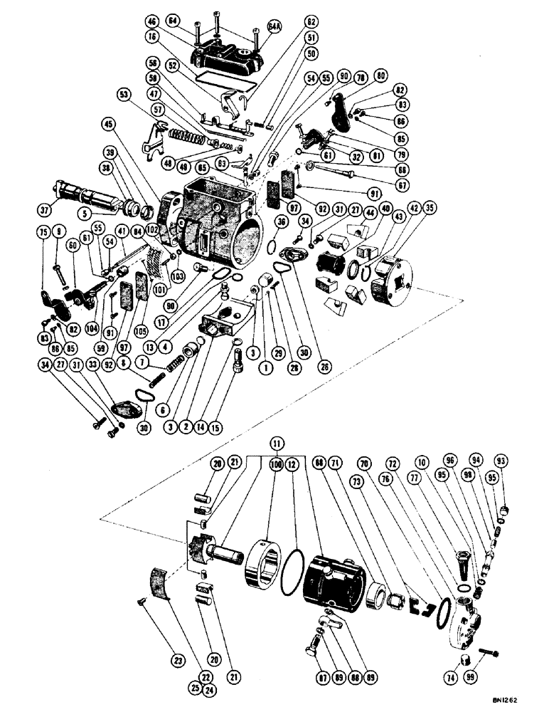 Схема запчастей Case 1000 - (036) - 73412 FUEL INJECTION PUMP (02) - FUEL SYSTEM