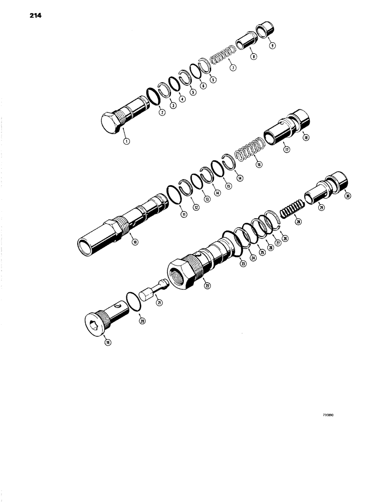 Схема запчастей Case W14 - (214) - LOADER CONTROL VALVE, CHECK VALVE, SECONDARY RELIEF VALVE (08) - HYDRAULICS