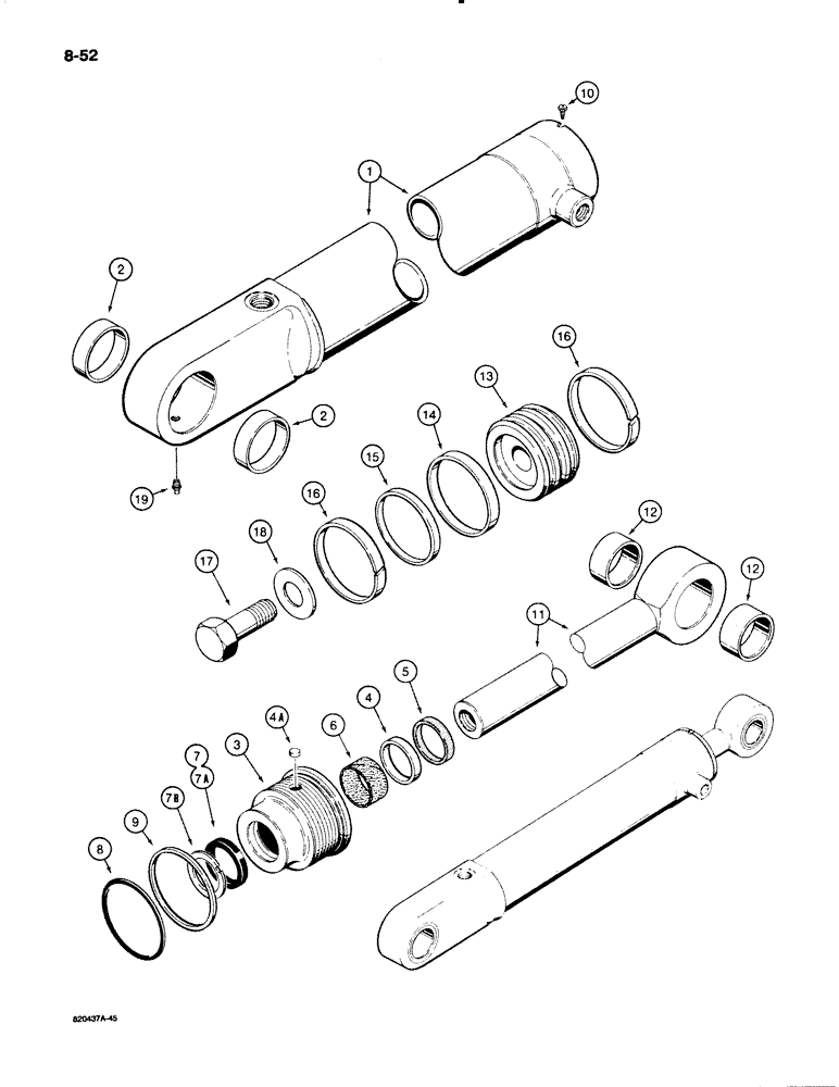 Схема запчастей Case W18B - (8-52) - G101276 AND G101277 BUCKET CYLINDERS (08) - HYDRAULICS