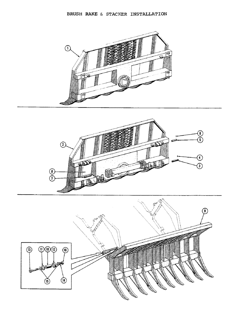 Схема запчастей Case 1000C - (292) - BRUSH RAKE AND STACKER INSTALLATION (05) - UPPERSTRUCTURE CHASSIS