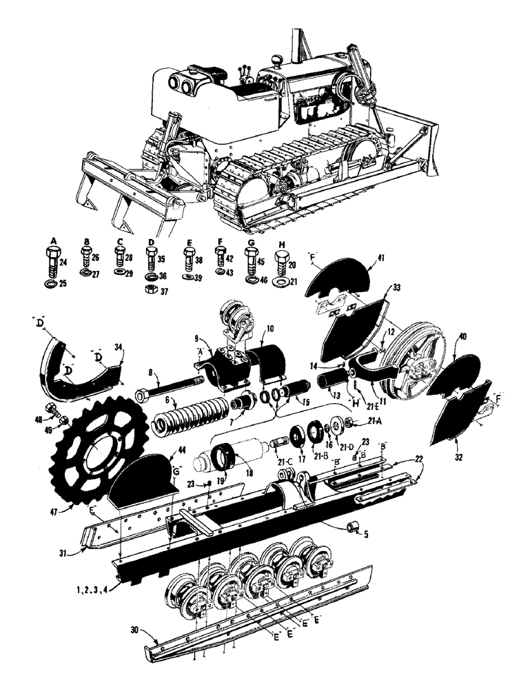 Схема запчастей Case 750 - (074) - TRACK FRAME & RECOIL SYSTEM (04) - UNDERCARRIAGE