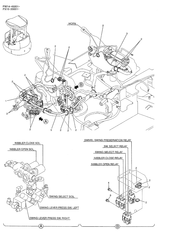 Схема запчастей Case CX36B - (01-080) - HARNESS ASSY (05) - SUPERSTRUCTURE