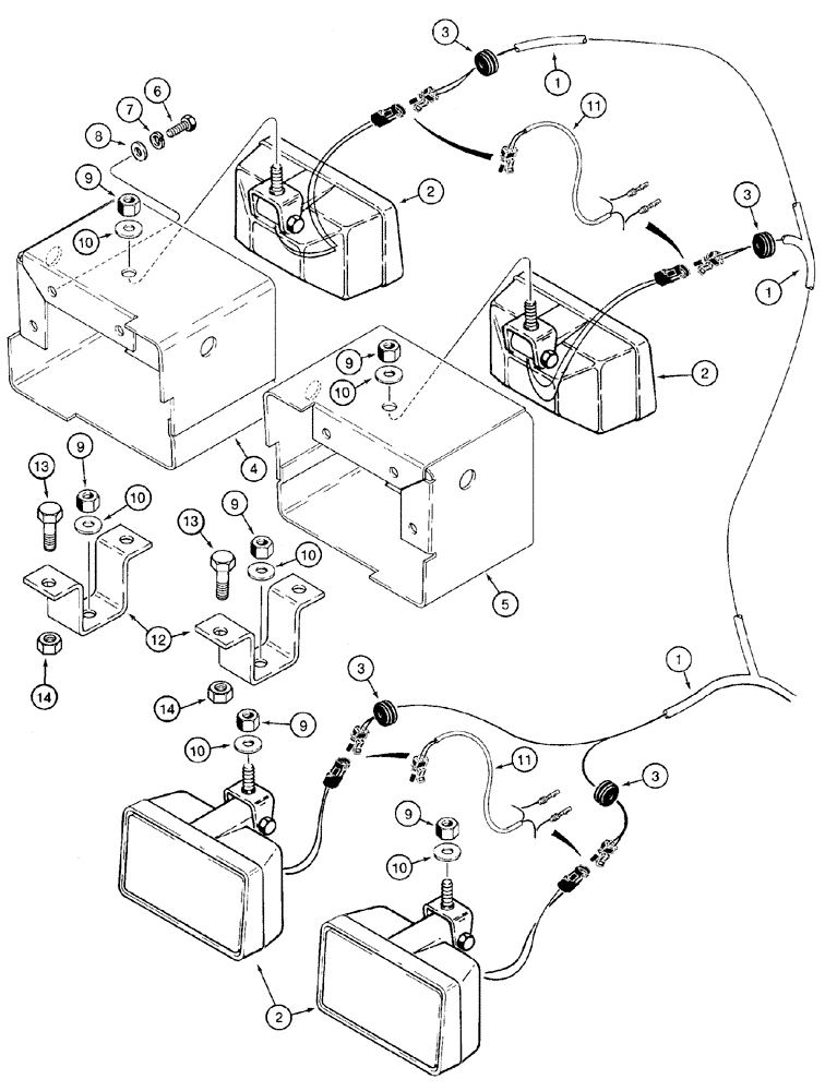 Схема запчастей Case 650H - (04-15) - HARNESS LAMP (04) - ELECTRICAL SYSTEMS