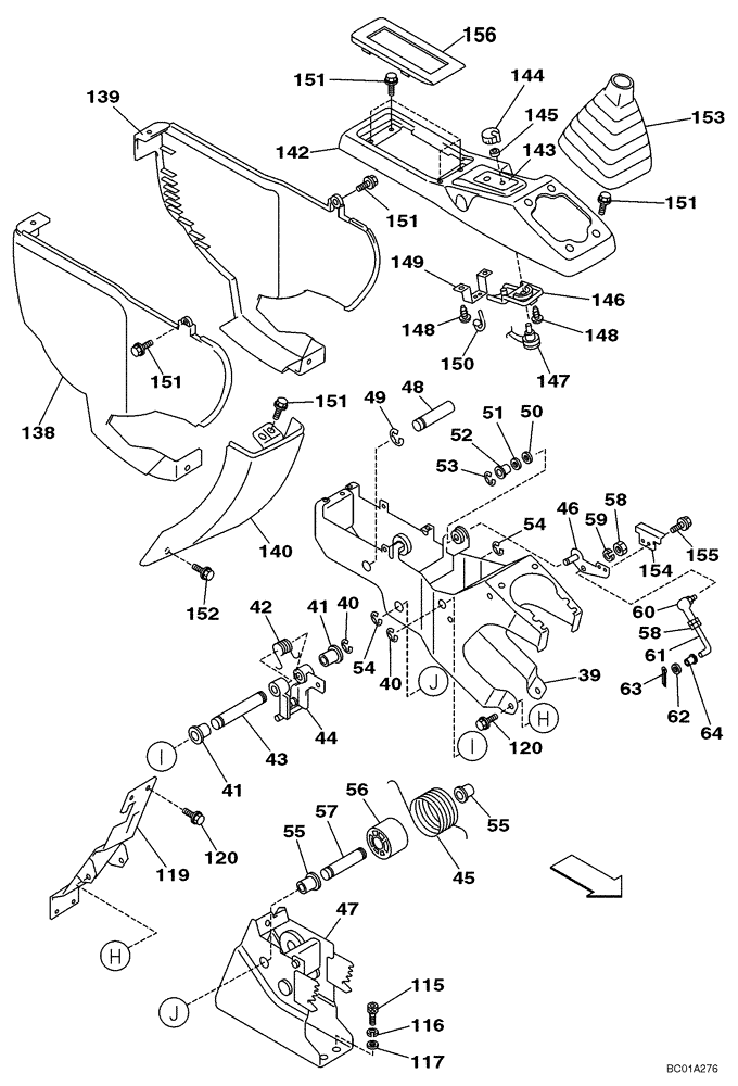 Схема запчастей Case CX210N - (09-18) - HAND CONTROL, RIGHT-HAND ARM - GREY (09) - CHASSIS