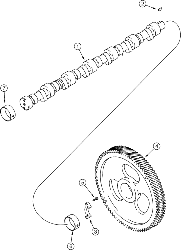 Схема запчастей Case 1150H - (02-17) - CAMSHAFT (02) - ENGINE