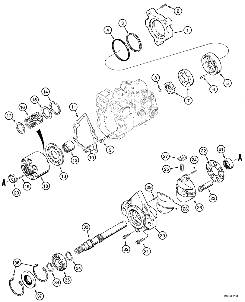 Схема запчастей Case 95XT - (08-14H) - PUMP, PISTON (Aug 13 2010 12:45PM) (08) - HYDRAULICS