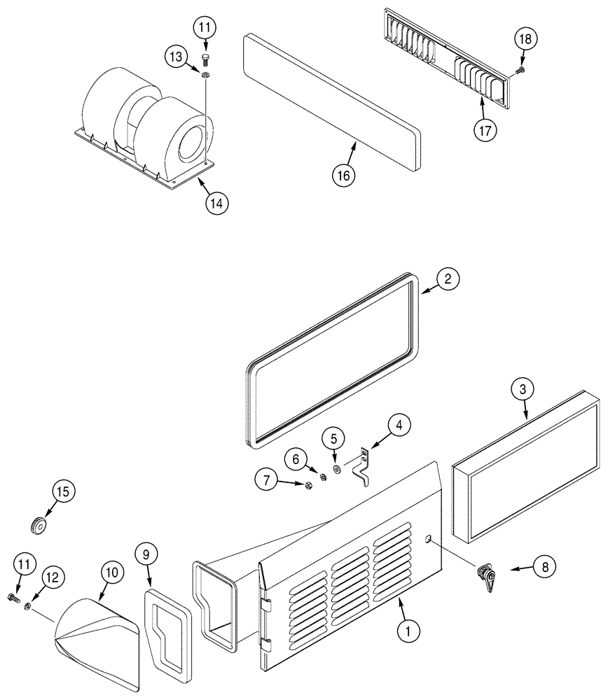 Схема запчастей Case 921C - (09-53) - CAB - HEATER AND AIR CONDITIONING FILTERS (09) - CHASSIS