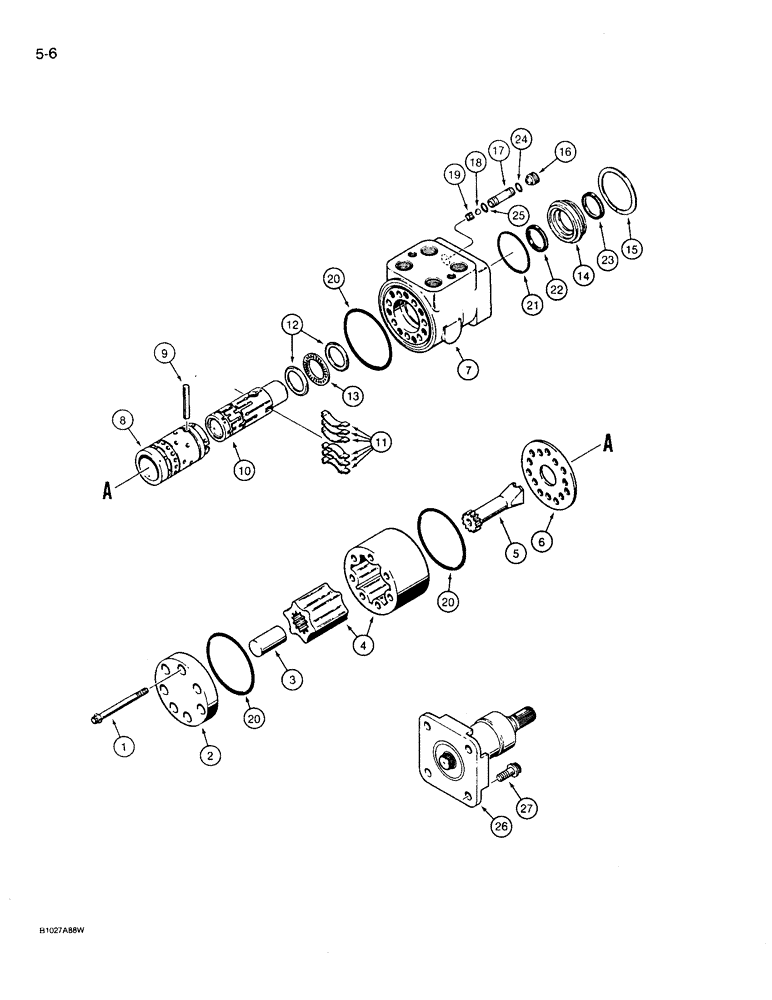 Схема запчастей Case 721 - (5-06) - STEERING CONTROL VALVE ASSEMBLY, WITH LOWER COLUMN, USES D83218 CONTROL VALVE (05) - STEERING