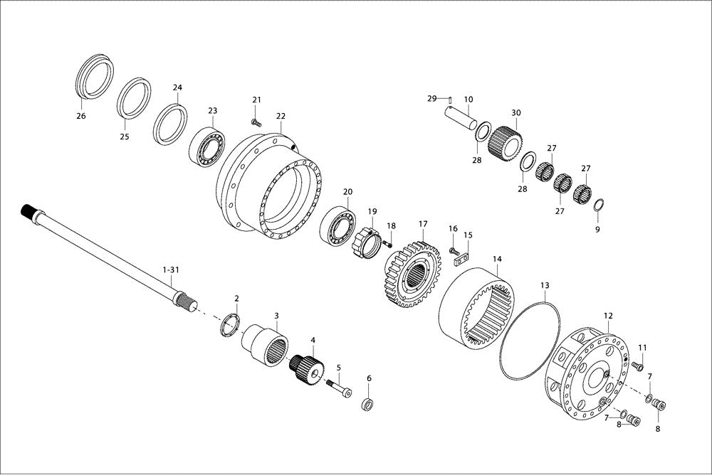 Схема запчастей Case 327B - (32A00000647[001]) - WHEEL REDUCTION GEAR, INTERMEDIATE AXLE (87515678) (11) - AXLES/WHEELS