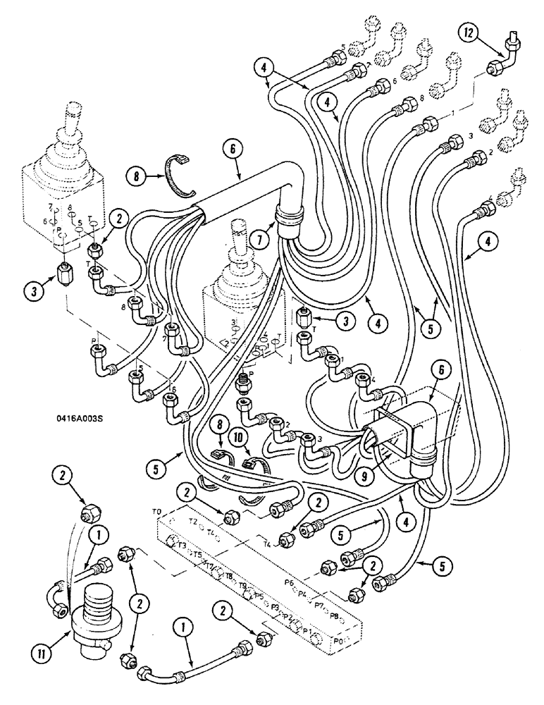 Схема запчастей Case 688C - (8D-08) - CAB HYDRAULIC CIRCUIT, (10631-) (07) - HYDRAULIC SYSTEM