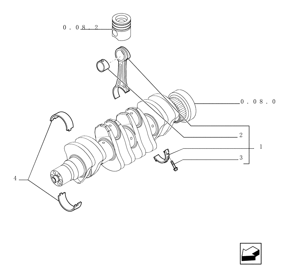 Схема запчастей Case TX945 - (0.08.1[01]) - CONNECTING ROD (10) - ENGINE