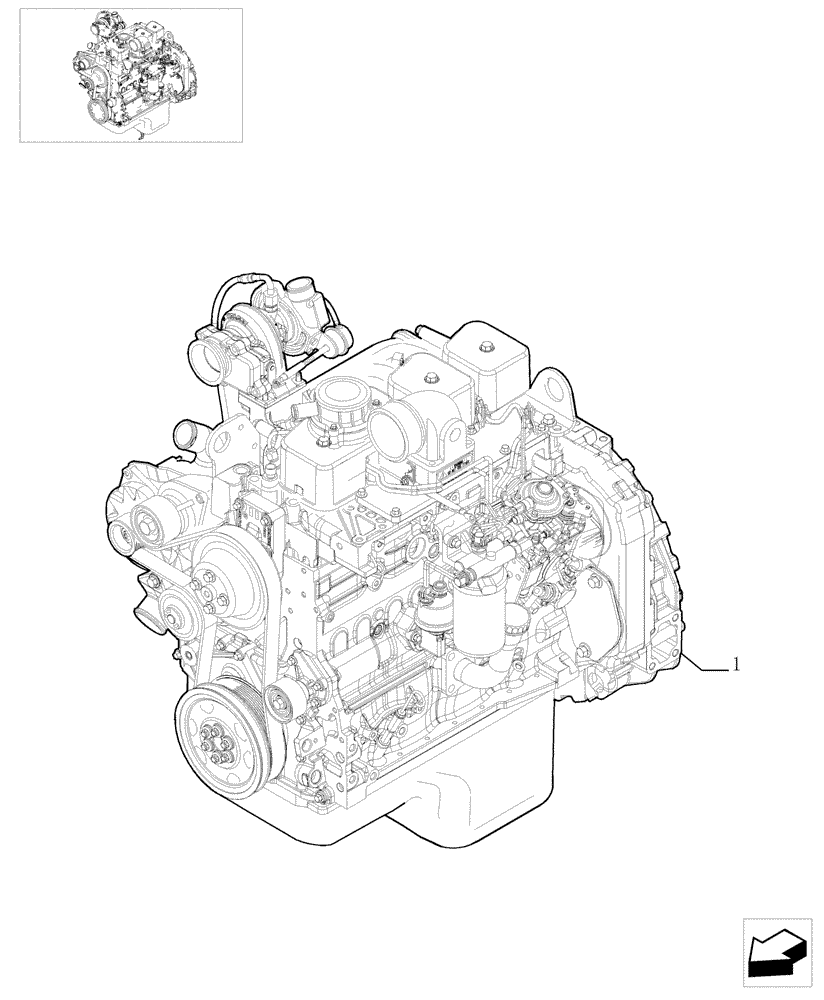 Схема запчастей Case F4DFE613G - (0.02.1[01]) - ENGINE - (504081018) 