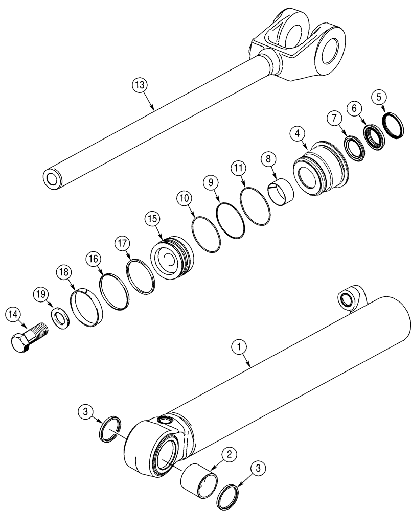 Схема запчастей Case 521D - (08-28) - CYLINDER ASSY - LOADER LIFT (08) - HYDRAULICS