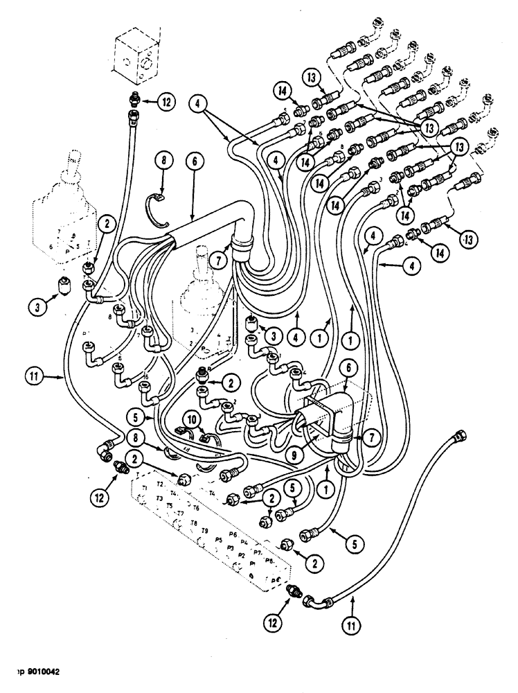 Схема запчастей Case 1088 - (130) - CAB HYDRAULIC CIRCUIT (0.80 M) (35) - HYDRAULIC SYSTEMS