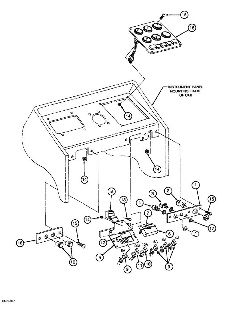 Схема запчастей Case 689G - (04-04) - INSTRUMENT PANEL INSTALLATION (04) - ELECTRICAL SYSTEMS