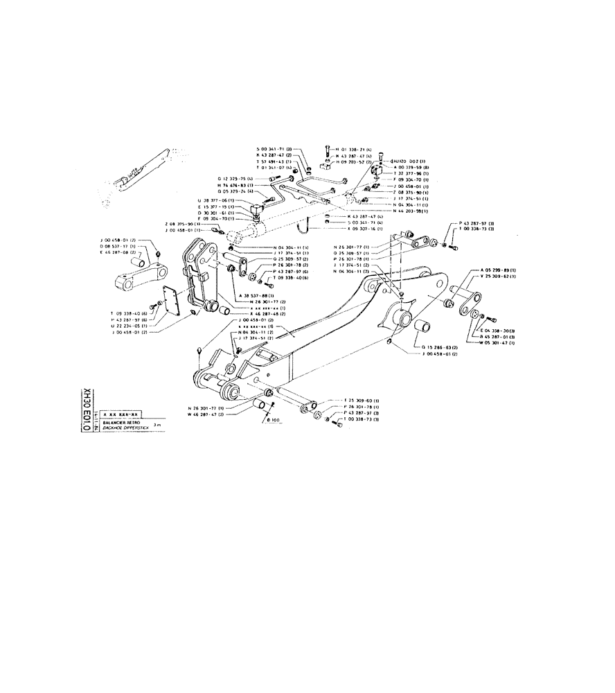 Схема запчастей Case 220 - (282) - BACKHOE DIPPERSTICK (14) - DIPPERSTICKS