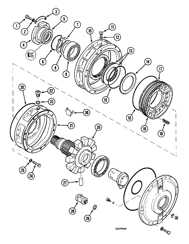 Схема запчастей Case 220B - (8-178) - SWING HYDRAULIC MOTOR, P.I.N. 74441 THROUGH 74597, P.I.N. 03201 AND AFTER (08) - HYDRAULICS