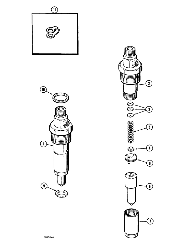 Схема запчастей Case 888 - (3-14) - FUEL INJECTION NOZZLE, 6T-590 DIESEL ENGINE (03) - FUEL SYSTEM