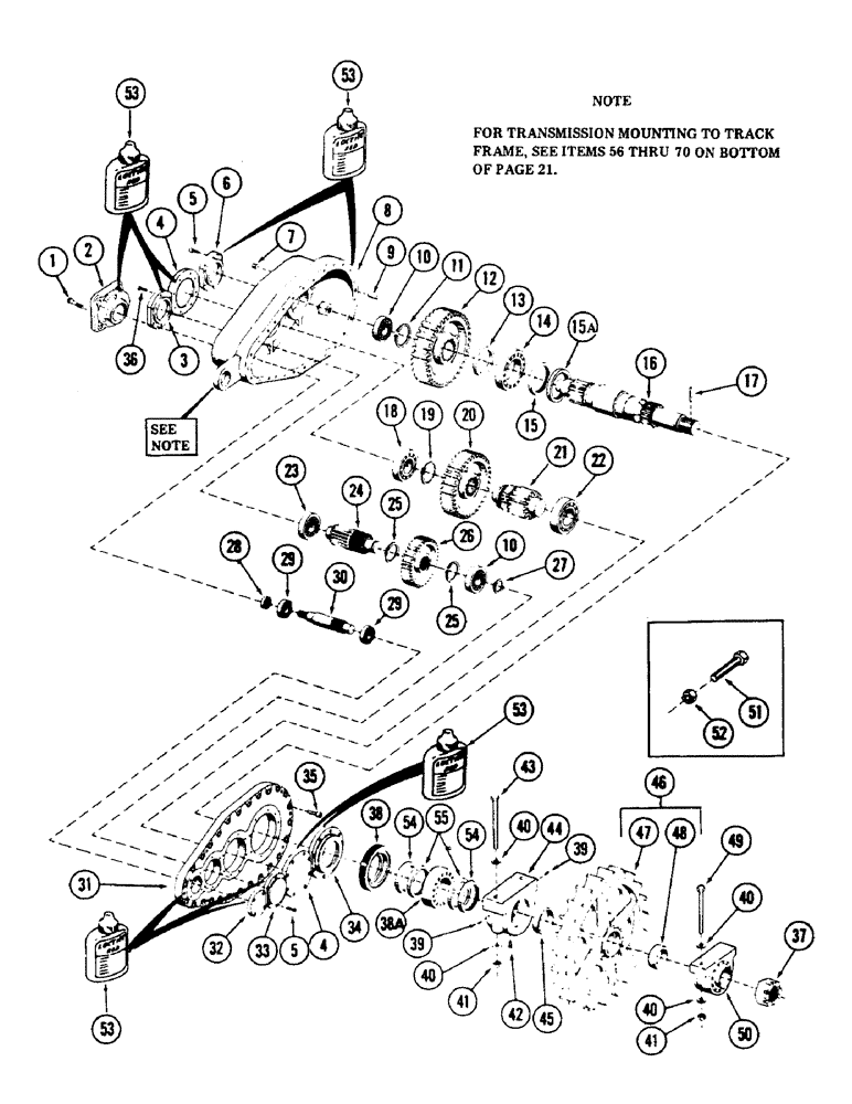 Схема запчастей Case 50 - (028) - FINAL DRIVE TRANSMISSION, (S/N 6279926 AND AFTER) (48) - TRACKS & TRACK SUSPENSION