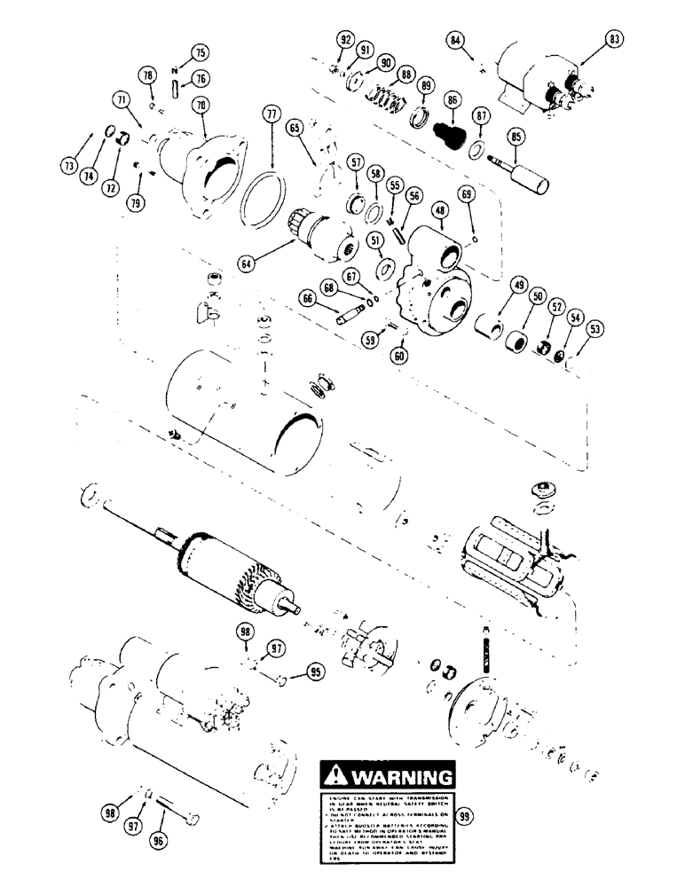 Схема запчастей Case 40 - (044) - STARTER ASSEMBLY, 504BDT ENGINE (10) - ENGINE