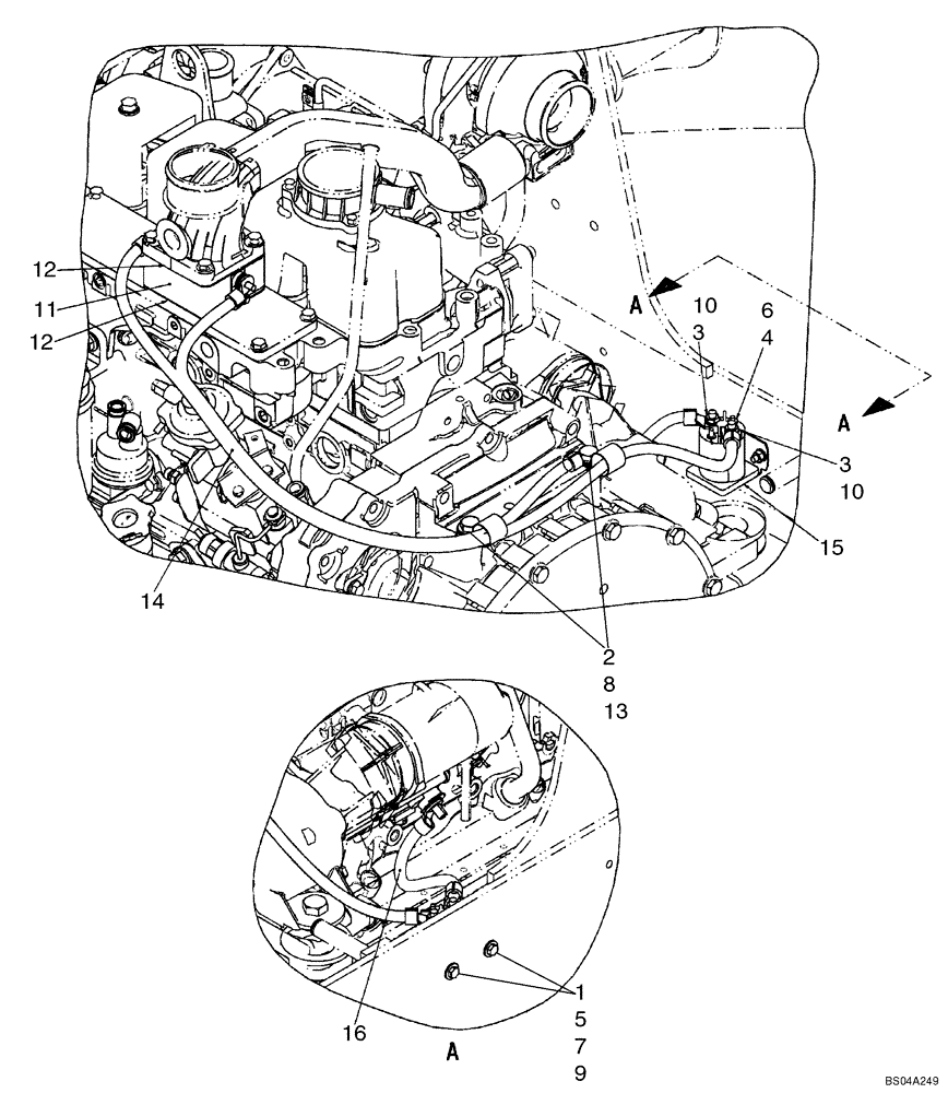 Схема запчастей Case 450 - (02-05) - GRID HEATER (02) - ENGINE