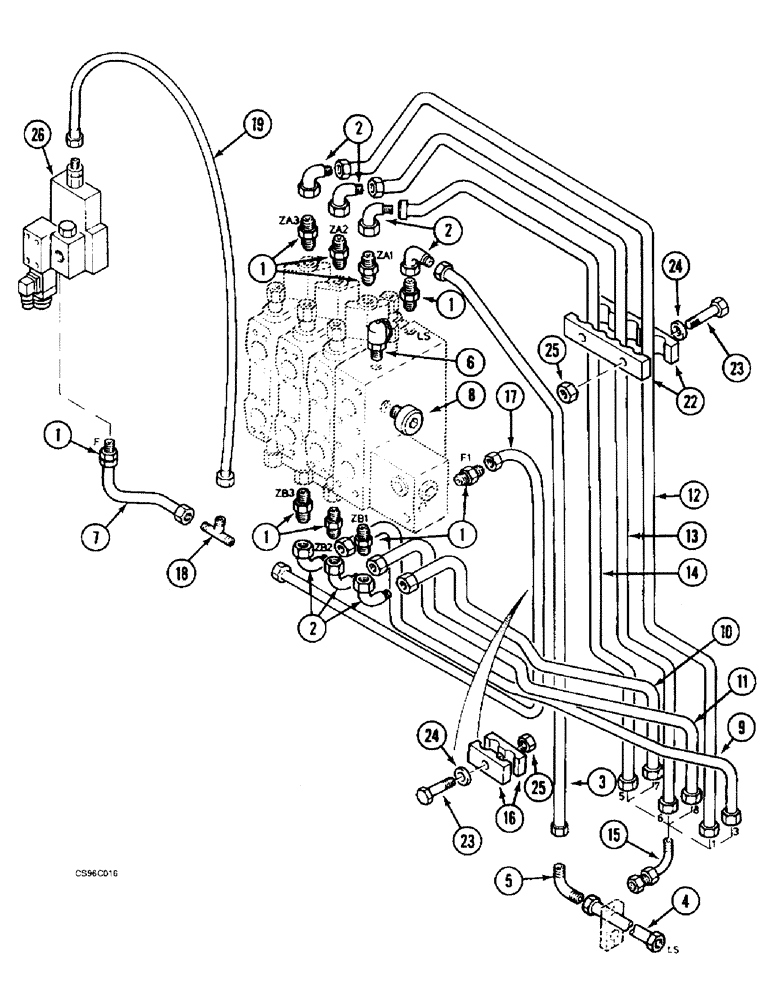 Схема запчастей Case 688BCK - (8C-04) - CIRCUIT - VALVE BANK PARTITION, 688B CK(120301-) (07) - HYDRAULIC SYSTEM