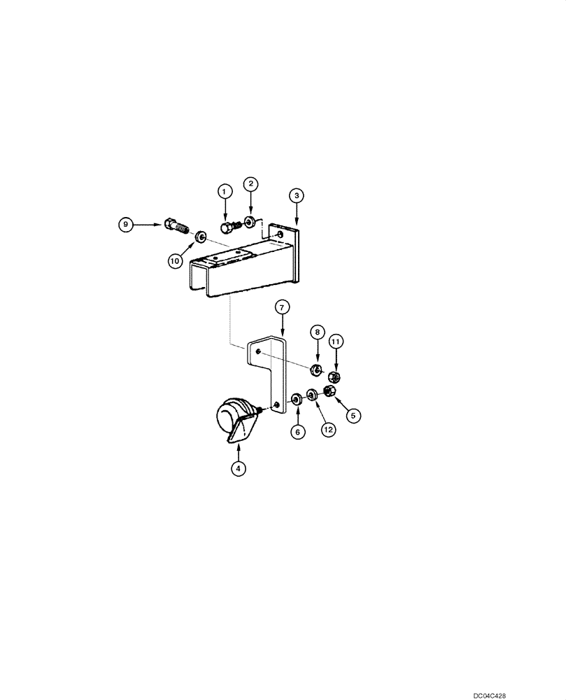 Схема запчастей Case 845 - (04.15[00]) - ELECTRIC SYSTEM - HORN (04) - ELECTRICAL SYSTEMS