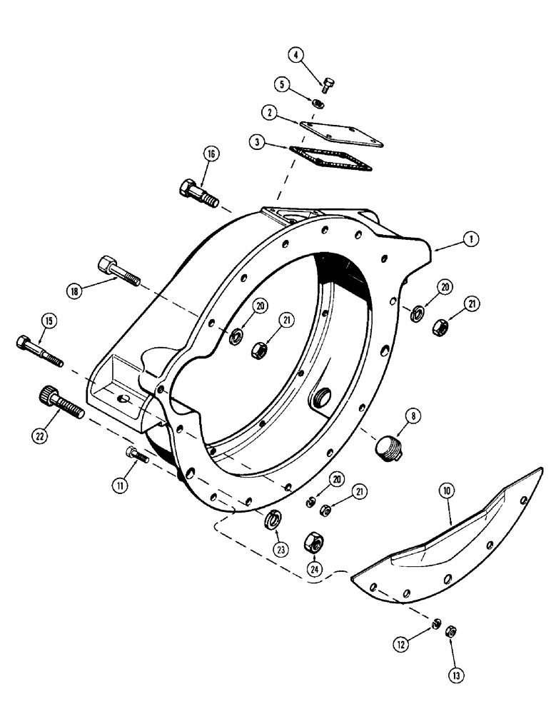 Схема запчастей Case 980 - (020) - FLYWHEEL HOUSING, (504BDT) DIESEL ENGINE (01) - ENGINE