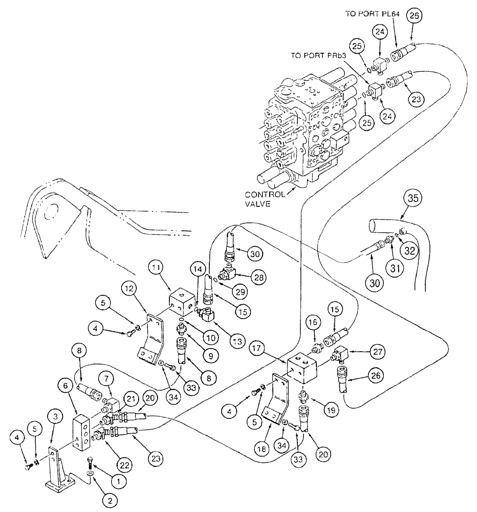 Схема запчастей Case 9050B - (8-216) - LOAD HOLDING OPTION, BASIC HYDRAULICS (08) - HYDRAULICS