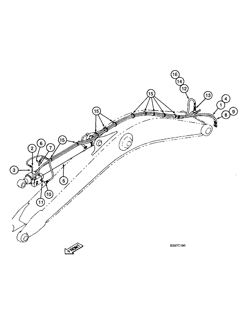 Схема запчастей Case 9040B - (8-112) - ARM AND BOOM HOLDING OPTION, ARM COMPONENTS, STANDARD MODELS WITHOUT LONG REACH (08) - HYDRAULICS