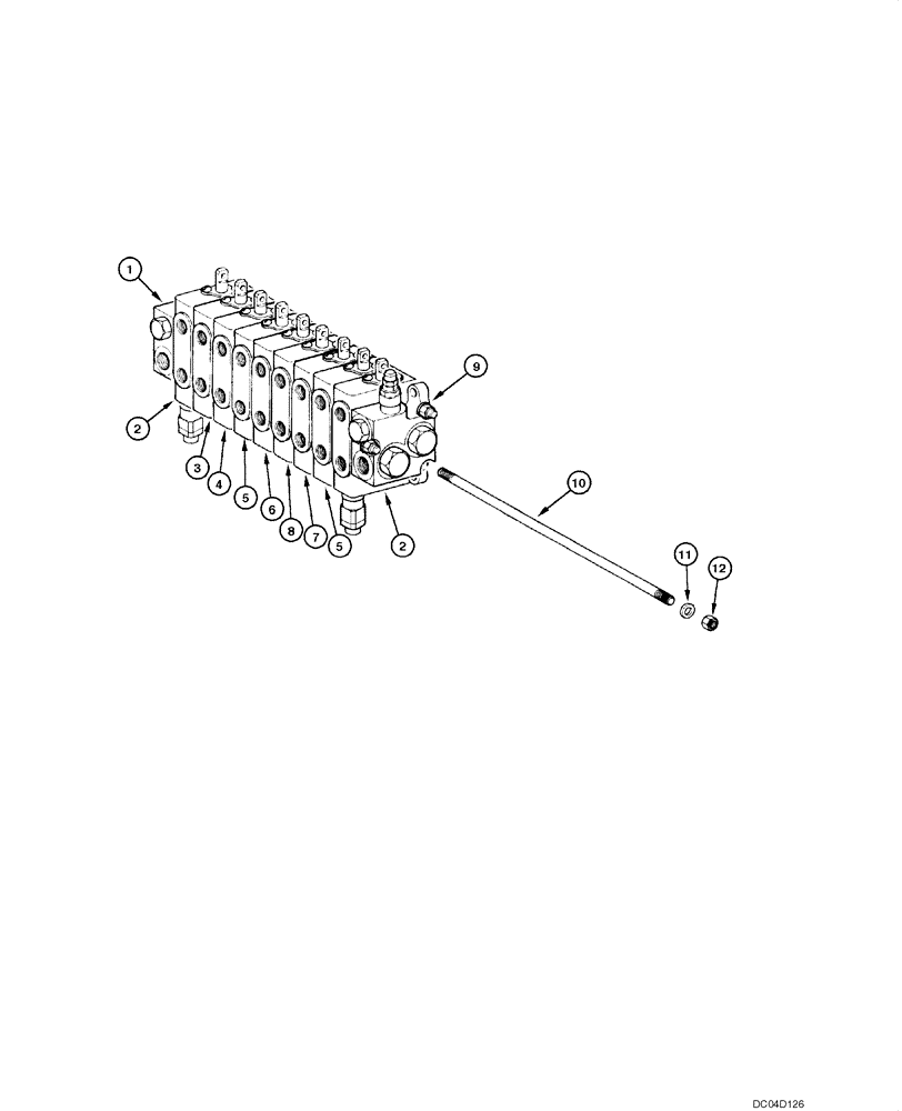 Схема запчастей Case 885 - (08.38[00]) - DISTRIBUTOR - ASSEMBLY (08) - HYDRAULICS