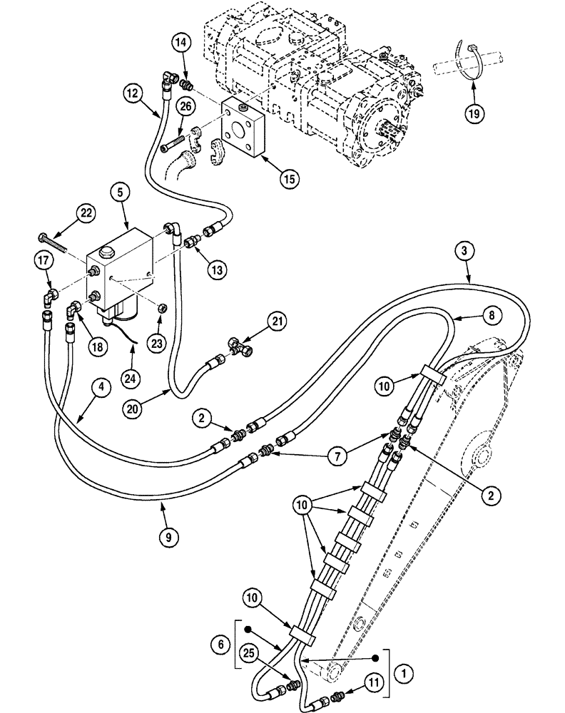 Схема запчастей Case CX350C - (08-145[00]) - QUICK COUPLER - MULTI-FIT - HYDRAULIC CIRCUIT (08) - HYDRAULICS